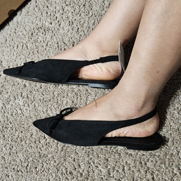 H&M Black Suede Pointed Toe Shoes - Picture 7 of 12